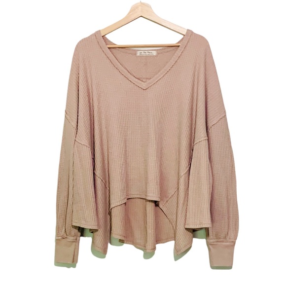 Free People We The Free Coraline Slouchy Knit Pullover Blush Pink Medium - Picture 2 of 9